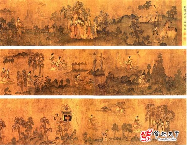 《洛神赋图》东晋著名画家顾恺之绘制(宋摹)